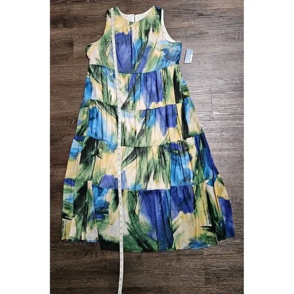 London Times Tiered Layered Mesh Sleeveless Dress XL NWT - Picture 10 of 13